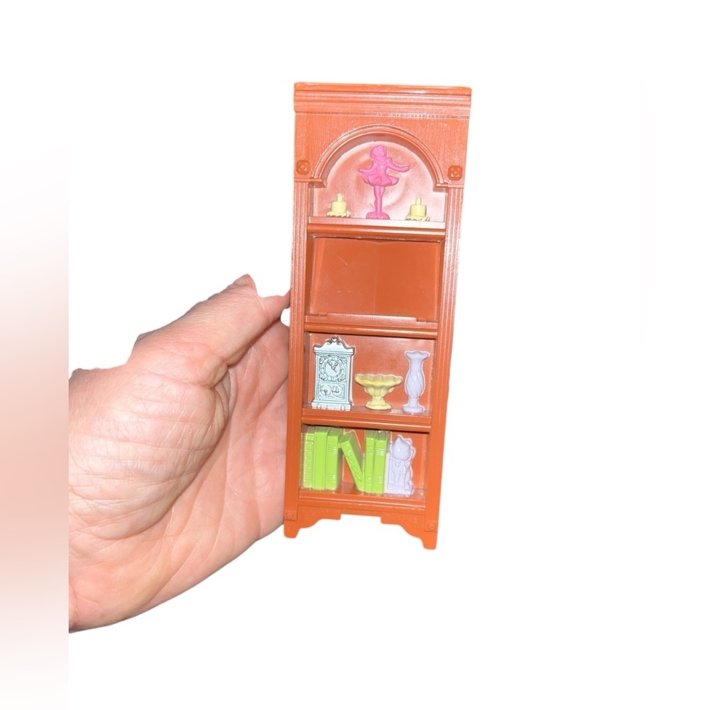 Vintage fisher price loving family dolls dollhouse bookshelf corner shelf